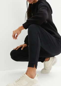 bonprix bonprix Ligeros pantalones de chándal con viscosa Negro New