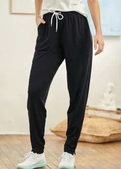 bonprix bonprix Ligeros pantalones de chándal con viscosa Negro New