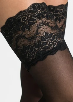 bonprix bonprix Medias de sujeción con encaje 20 den Negro Outlet