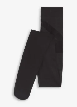 bonprix bonprix Medias opacas con efecto push up + Belly Control + cintura cómoda + compresión, 50 DEN Negro New