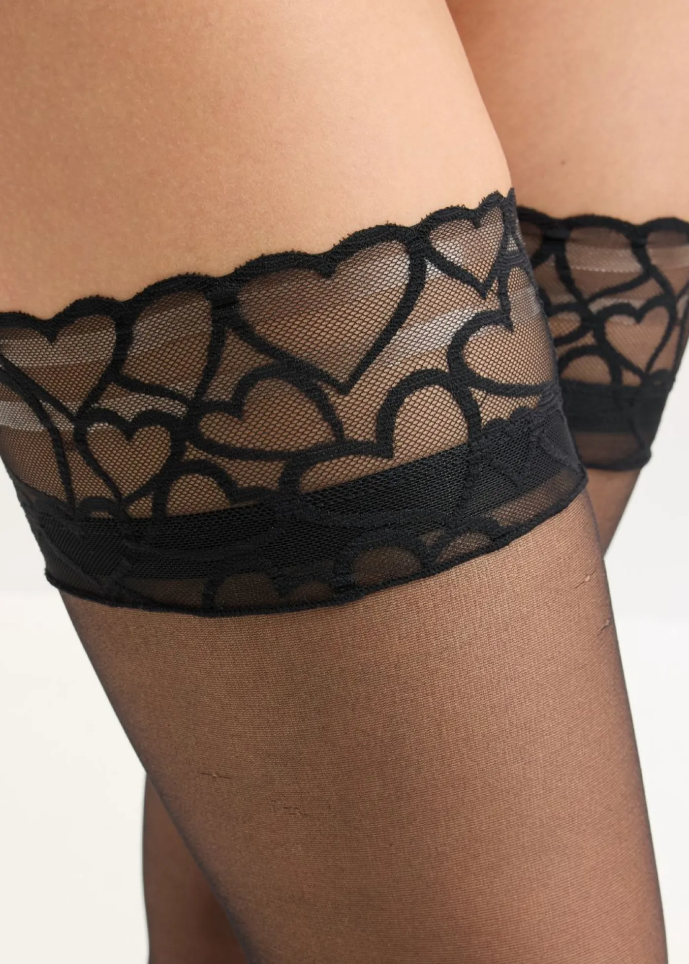 bonprix bonprix Medias sin liguero con encaje de 20 den Negro New