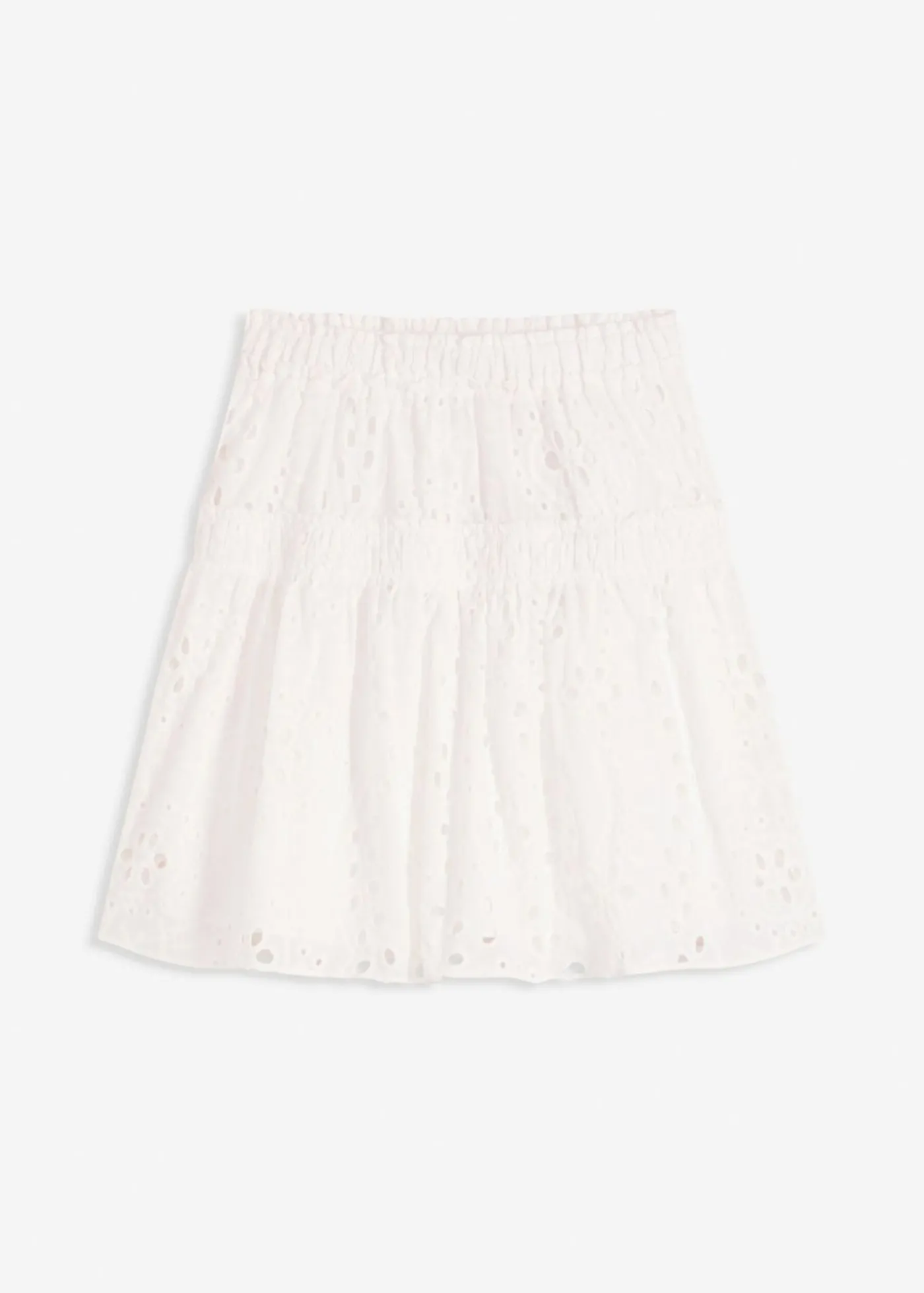 bonprix bonprix Minifalda con bordado calado Blanco lana Outlet