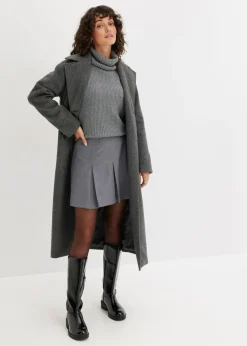 bonprix bonprix Minifalda de mezcla de viscosa Gris jaspeado Hot