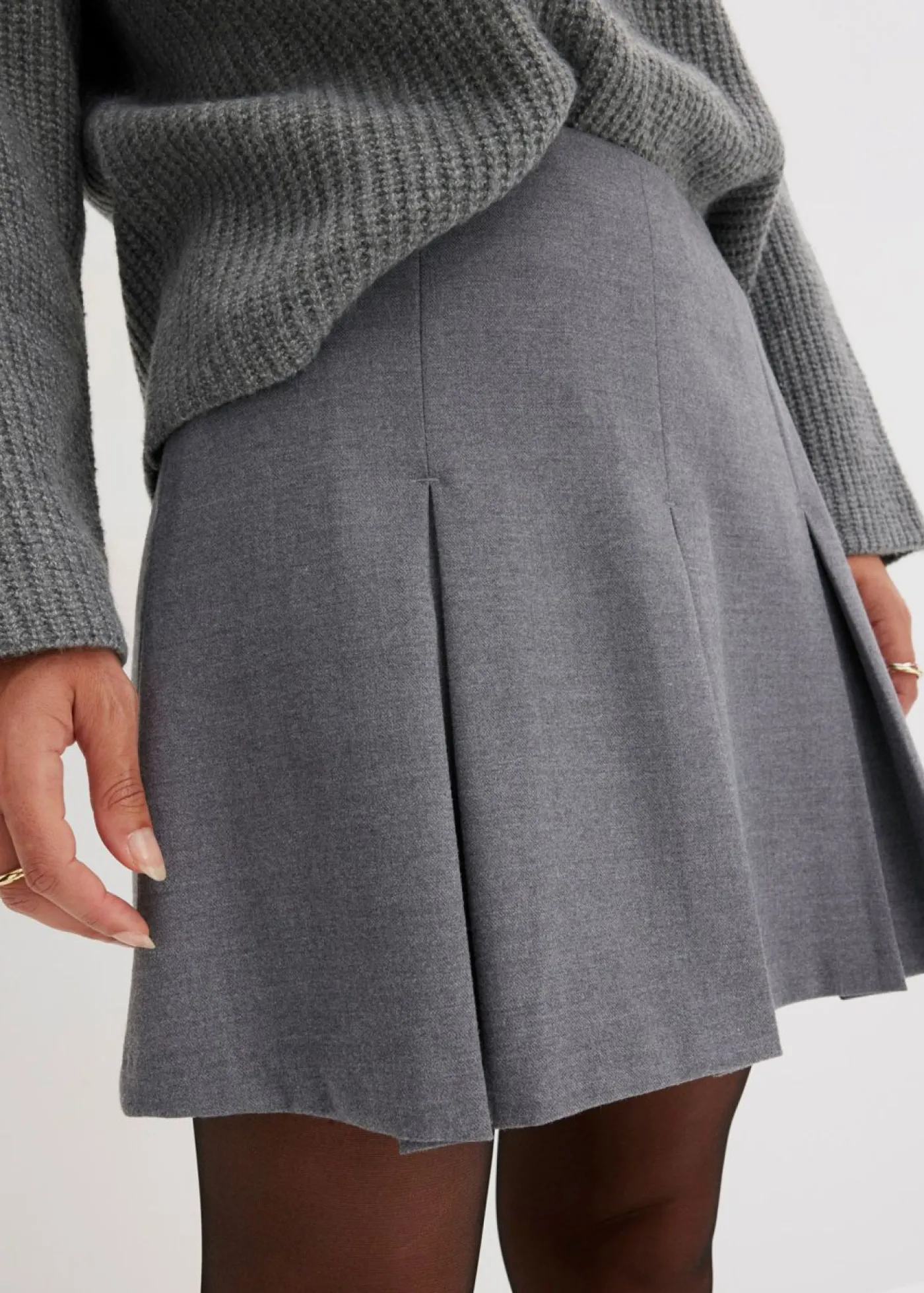 bonprix bonprix Minifalda de mezcla de viscosa Gris jaspeado Hot