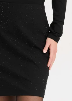 bonprix bonprix Minifalda de Punto Negro New