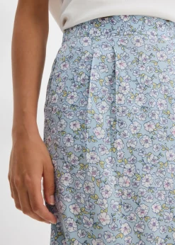 bonprix bonprix Minifalda de viscosa fluida azul hielo con flores