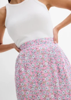 bonprix bonprix Minifalda de viscosa fluida Rosa con flores Clearance