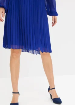 bonprix bonprix Minivestido de gasa fina con plisado Azul Best
