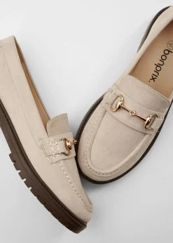 bonprix bonprix Mocasines chunky con hebilla Arena claro Outlet