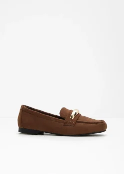 bonprix bonprix Mocasines con detalles metalizados marrón Outlet