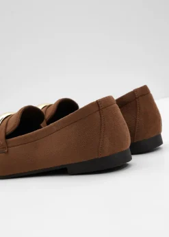 bonprix bonprix Mocasines con detalles metalizados marrón Outlet