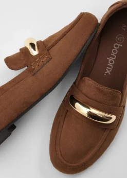 bonprix bonprix Mocasines con detalles metalizados marrón Outlet