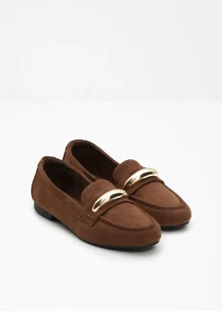 bonprix bonprix Mocasines con detalles metalizados marrón Outlet