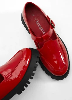 bonprix bonprix Mocasín chunky con aberturas Rojo Sale