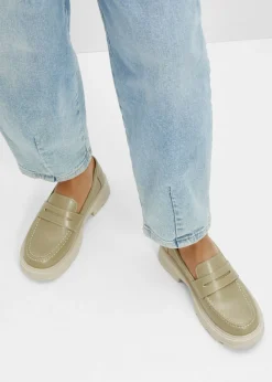 bonprix bonprix Mocasín chunky con suela ligera Caqui ahumado Online