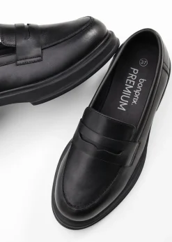 bonprix bonprix Mocasín de piel Negro Online