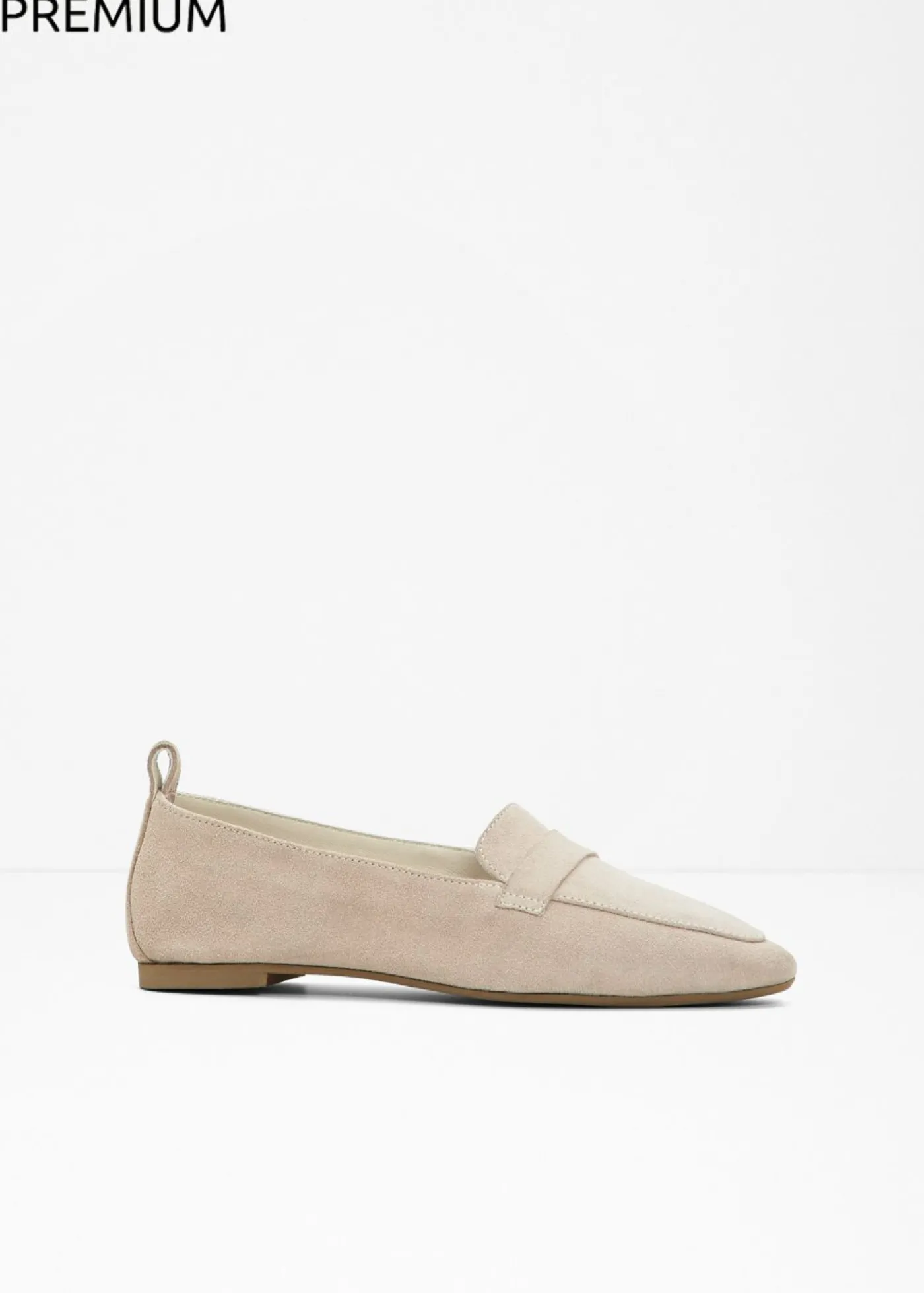 bonprix bonprix Mocasín de piel Arena claro Online