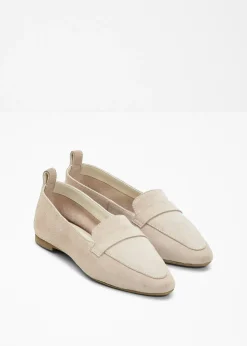 bonprix bonprix Mocasín de piel Arena claro Online