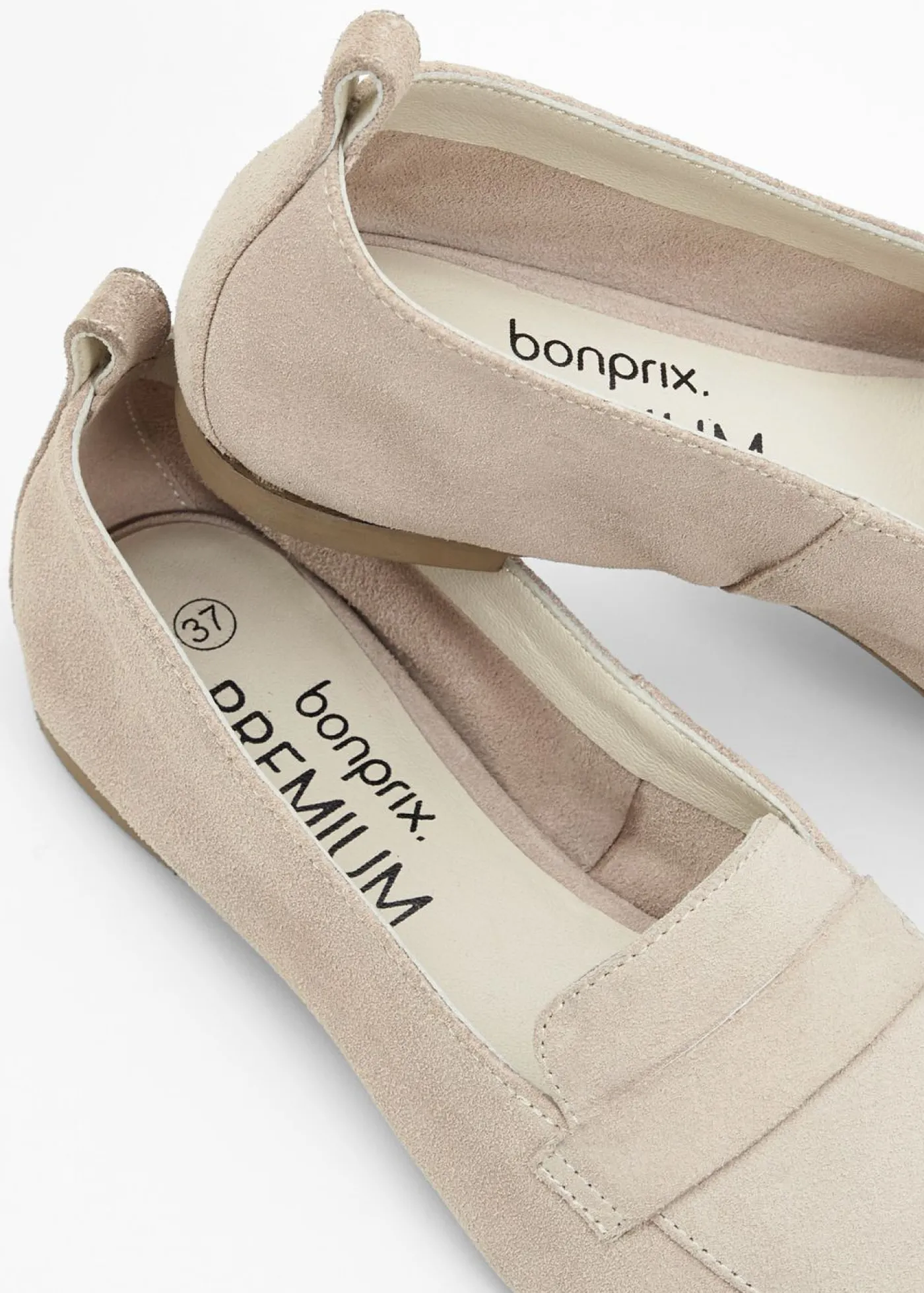 bonprix bonprix Mocasín de piel Arena claro Online