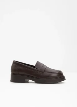 bonprix bonprix Mocasín de piel Marrón oscuro Clearance