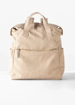 bonprix bonprix Mochila con aspecto de pana Beige Discount