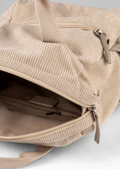 bonprix bonprix Mochila con aspecto de pana Beige Discount