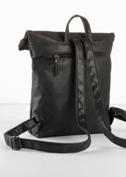 bonprix bpc bonprix collection Mochila con bolsillo exterior y detalle de hebilla Negro Sale