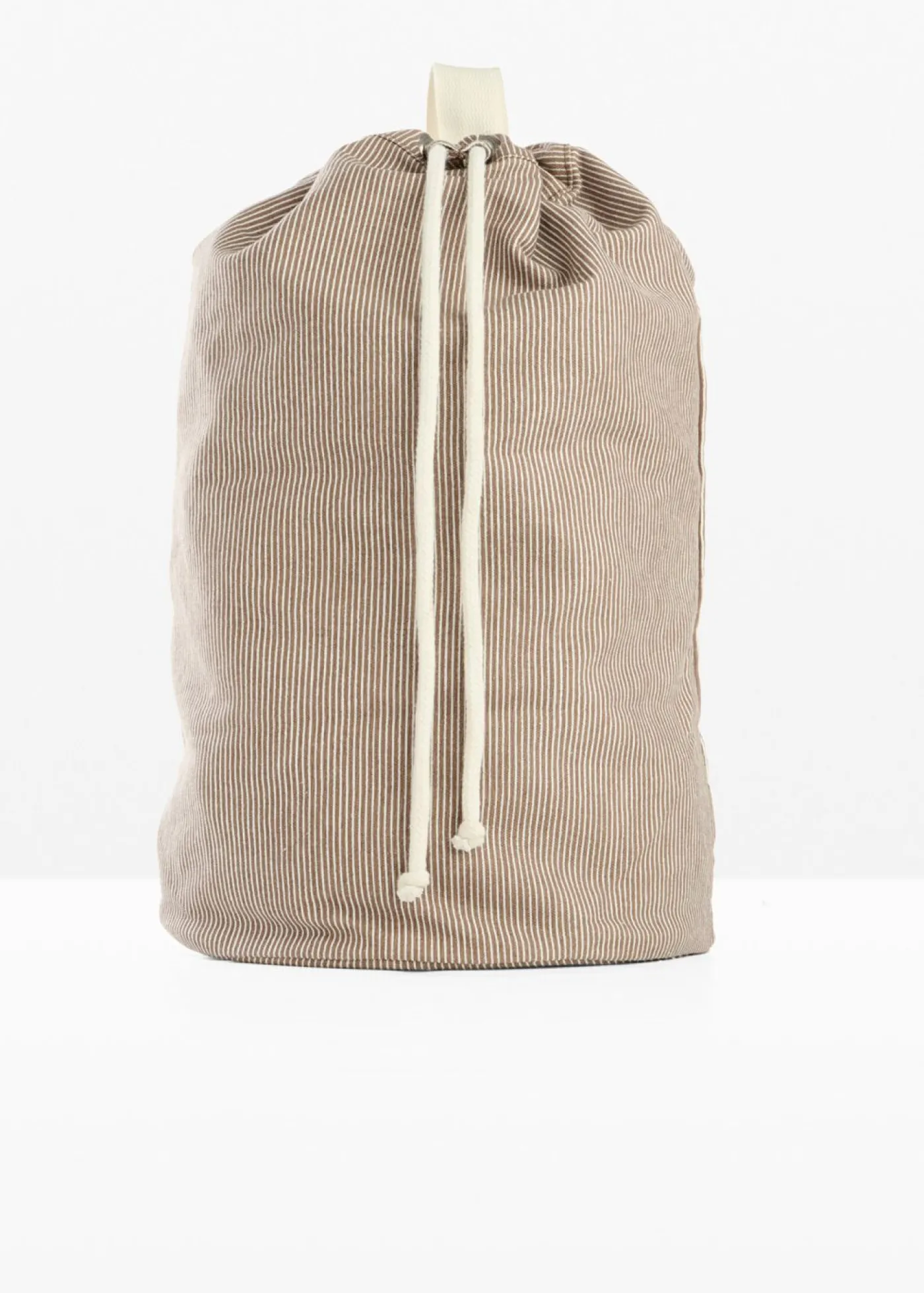 bonprix bonprix Mochila de lona con rayas marrón castaño-blanco perla Discount