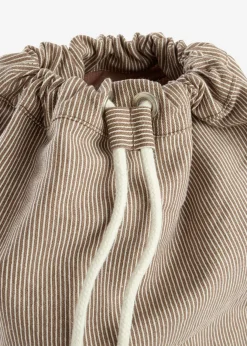 bonprix bonprix Mochila de lona con rayas marrón castaño-blanco perla Discount