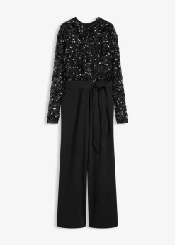 bonprix bonprix Mono con bordado de lentejuelas Negro New