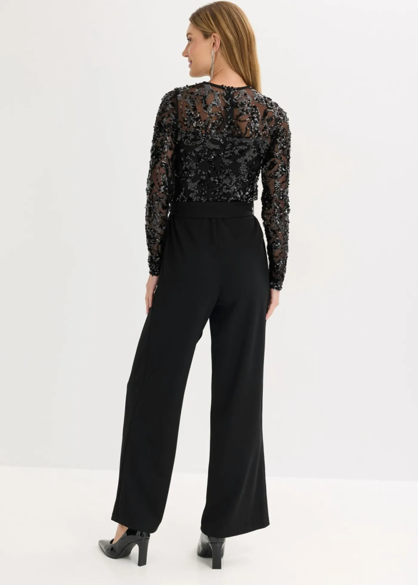 bonprix bonprix Mono con bordado de lentejuelas Negro New