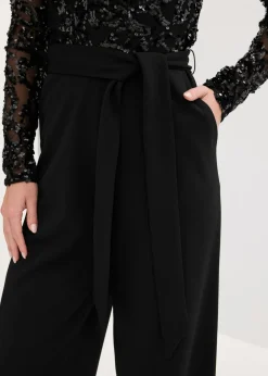 bonprix bonprix Mono con bordado de lentejuelas Negro New