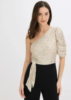 bonprix bonprix Mono con lentejuelas Negro-plata Discount