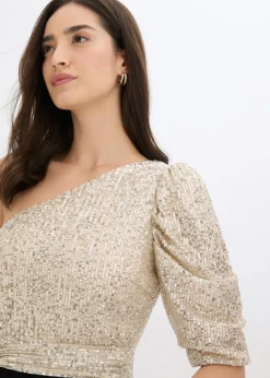 bonprix bonprix Mono con lentejuelas Negro-plata Discount