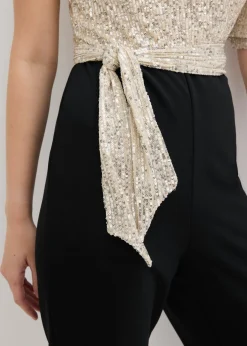 bonprix bonprix Mono con lentejuelas Negro-plata Discount