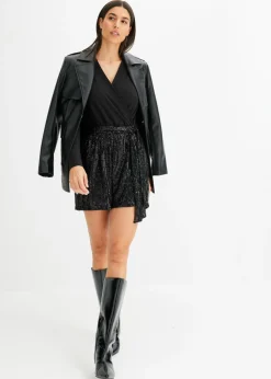 bonprix bonprix Mono con lentejuelas Negro New