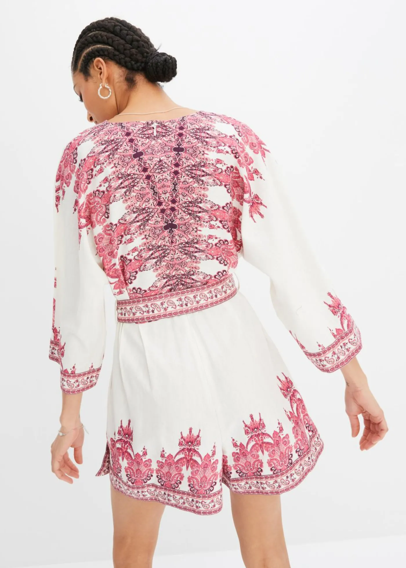 bonprix bonprix Mono con lino piel/rosa caliente Outlet