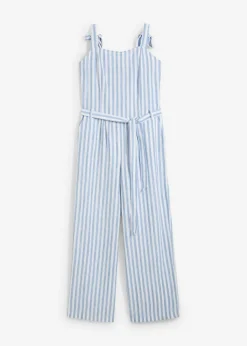 bonprix bonprix Mono de algodón orgánico puro azul-blanco rayas verticales