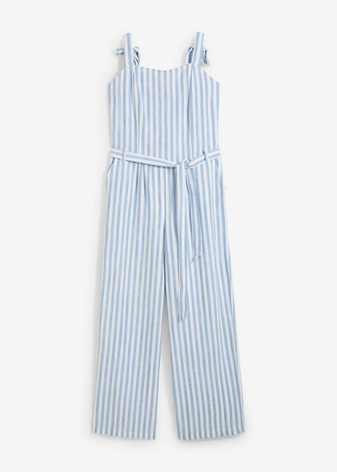 bonprix bonprix Mono de algodón orgánico puro azul-blanco rayas verticales
