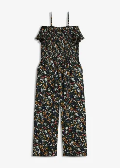 bonprix bonprix Mono de crepé de punto Negro con flores New