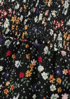 bonprix bonprix Mono de crepé de punto Negro con flores New