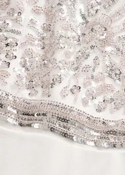 bonprix bonprix Mono de crepé estructurado con bordado de perlas Blanco lana Online