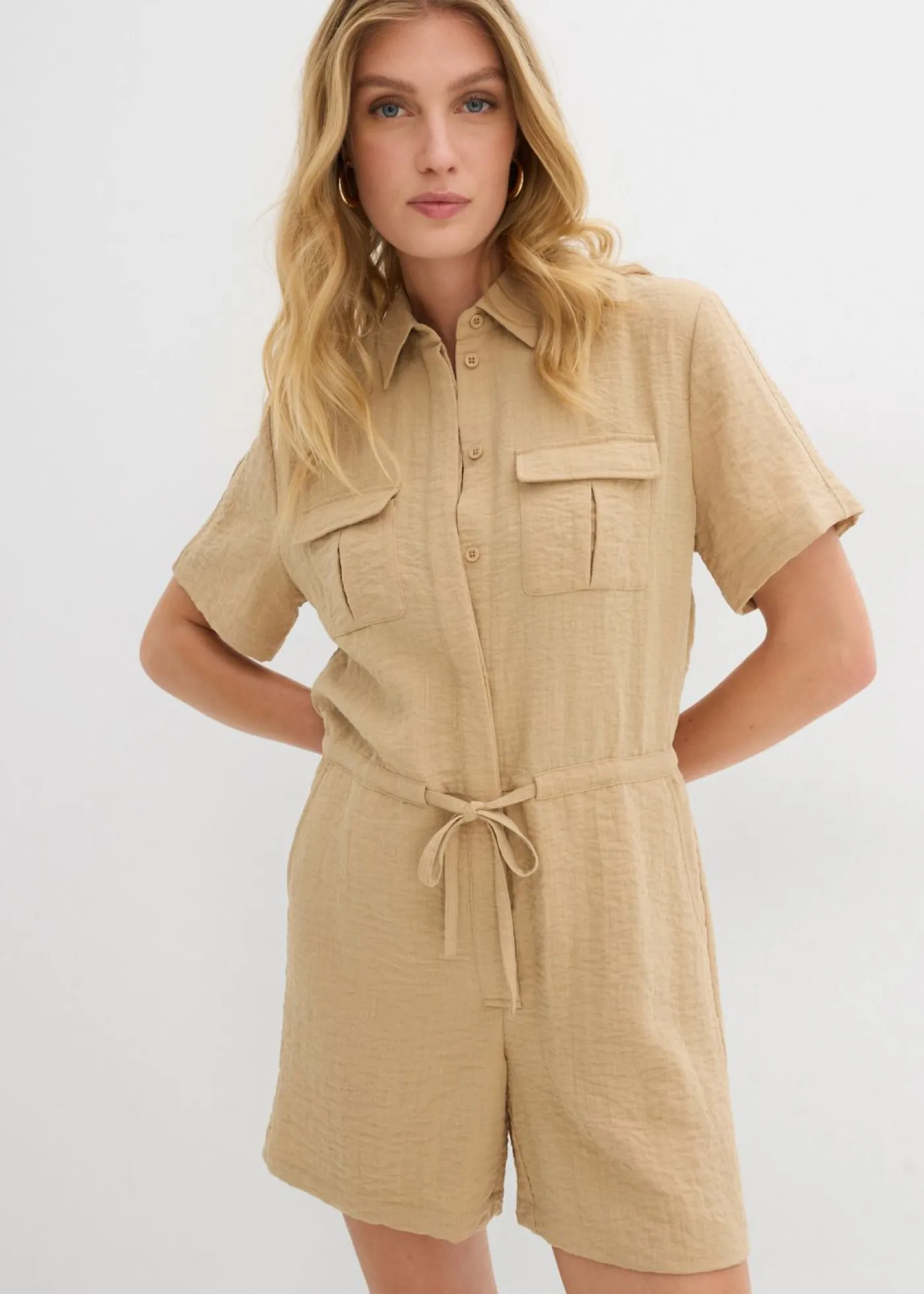 bonprix bonprix Mono de mezcla de viscosa fina Beige nuevo New