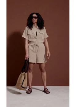 bonprix bonprix Mono de mezcla de viscosa fina Beige nuevo New