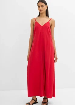 bonprix bonprix Mono de mezcla de viscosa con tirantes ajustables Rojo salsa Hot