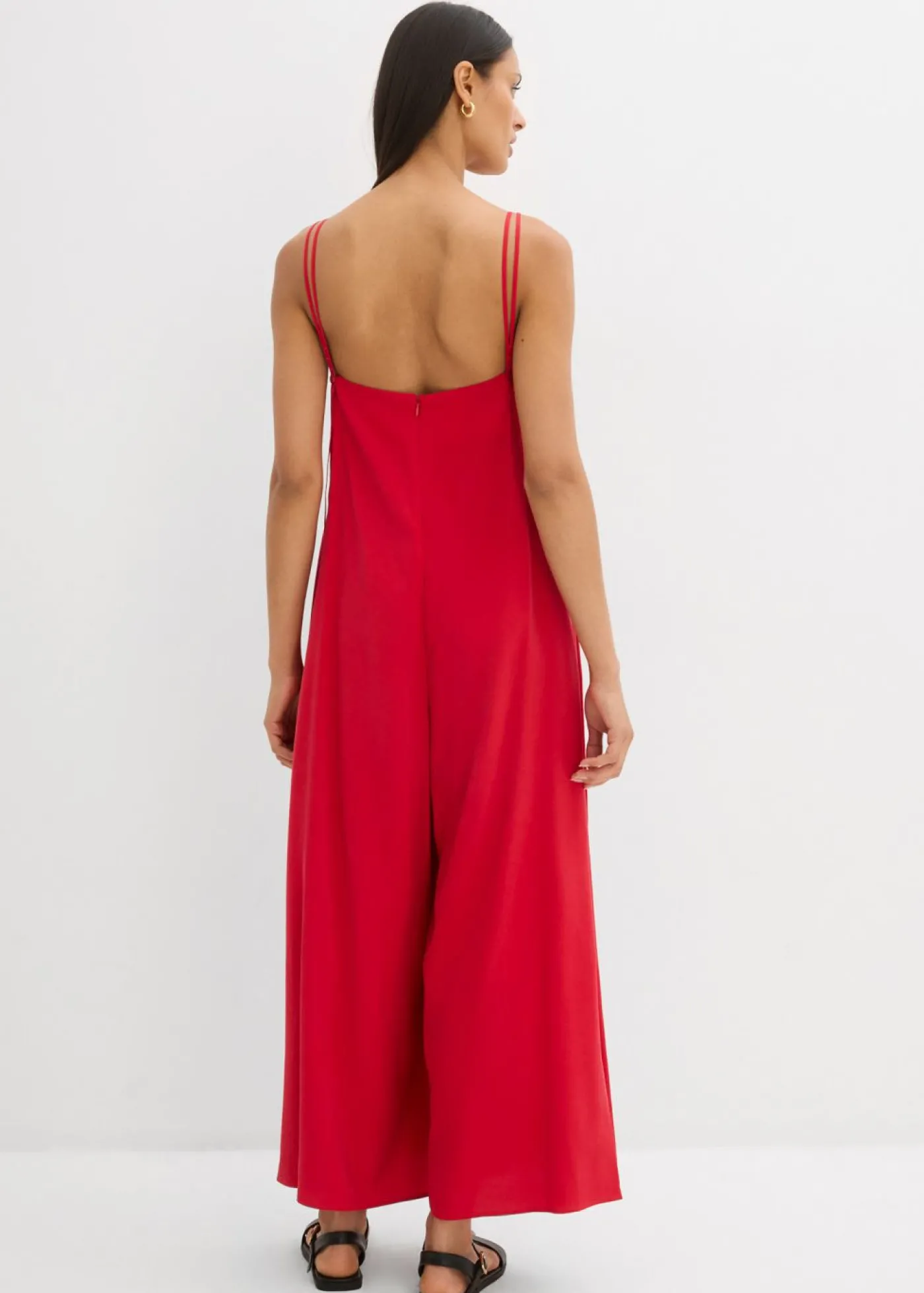 bonprix bonprix Mono de mezcla de viscosa con tirantes ajustables Rojo salsa Hot