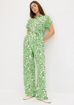 bonprix bonprix Mono de mezcla de viscosa fluida Verde trébol