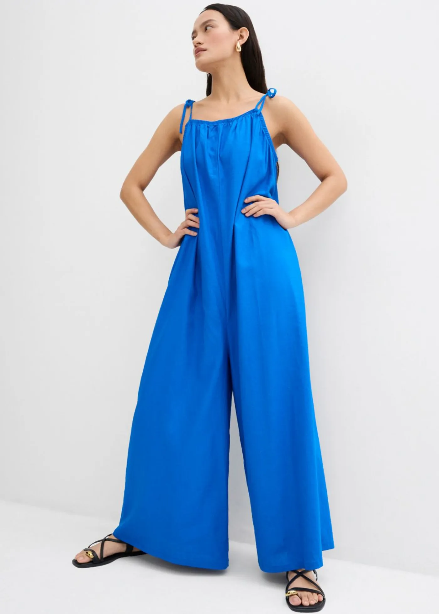 bonprix bonprix Mono de mezcla ligera de lino y viscosa Azur Outlet