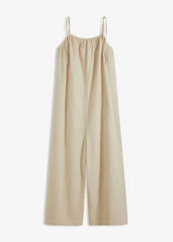bonprix bonprix Mono de mezcla ligera de lino y viscosa Beige-arena Hot