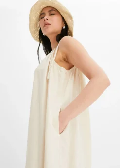 bonprix bonprix Mono de mezcla ligera de lino y viscosa Beige-arena Hot